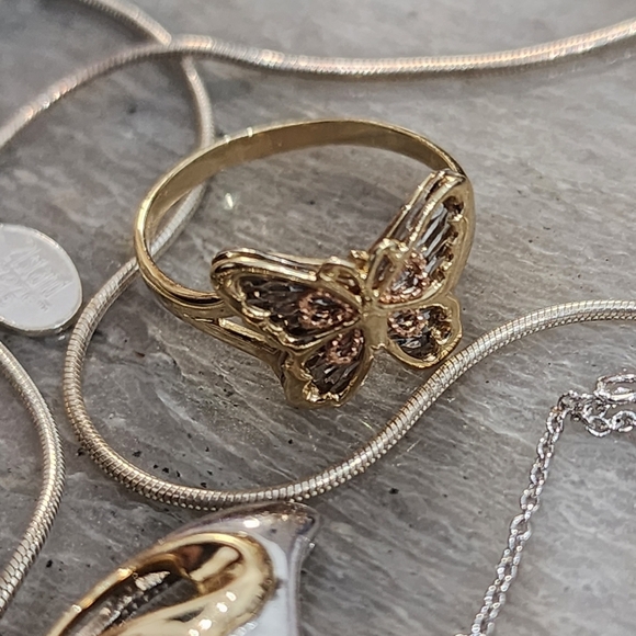 Coleman Butterfly Fine Jewelry 10k 12k 925 Bundle Ring Necklace Bracelet Size OS - Picture 11 of 14